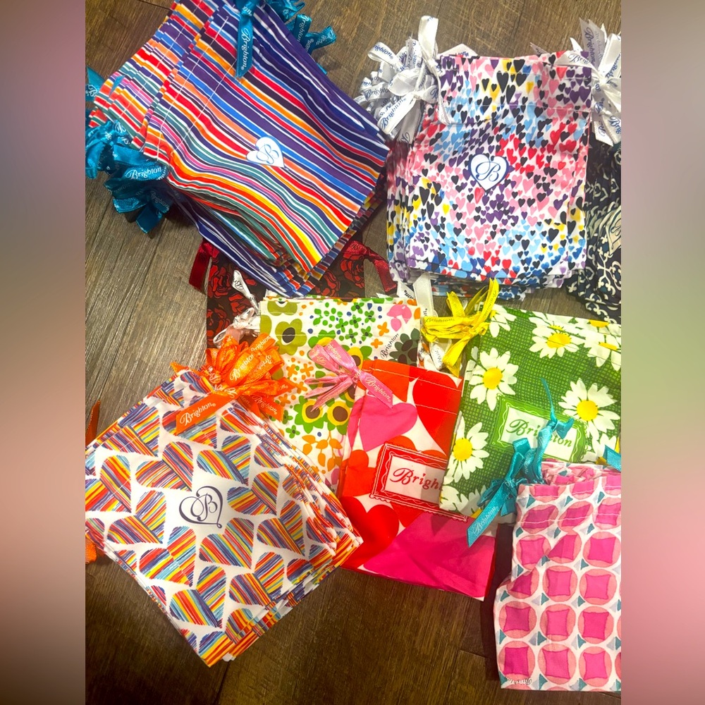 5 Brighton fabric jewelry dust bags.